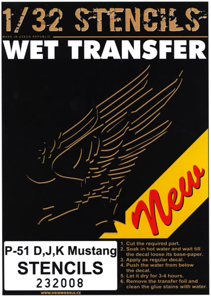 Hgw 2308 P 51 D J K Mustang Stencils Large Scale Planes