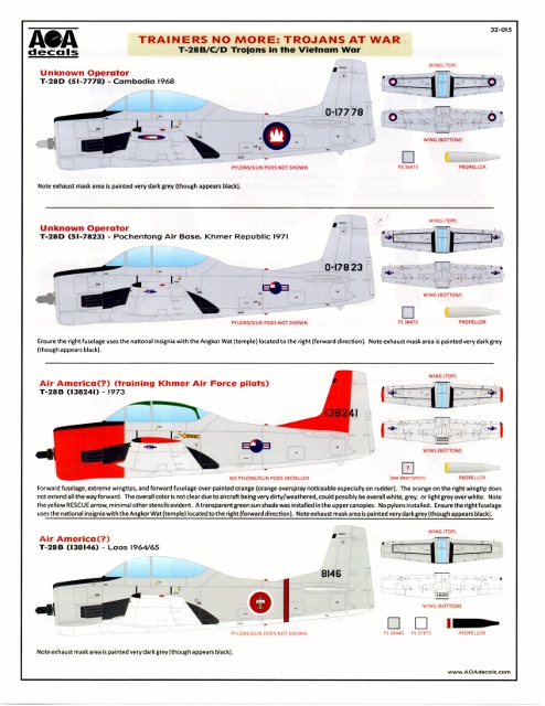 AOA Decals 1/32 TRAINERS NO MORE T-28 TROJAN AT WAR IN VIETNAM