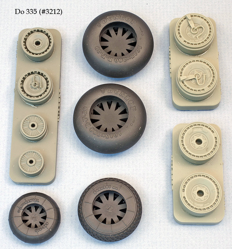 P40 Wheels w/Pattern Tire for HSG Photo-Etch & Resin 1/32 Aircraft 