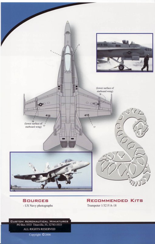 CAM  decals 1/32 32-102  Hornets Nest F/A-18 Hornet Privateers    N136